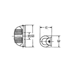 Lampa kierunkowskazu, 18W owalna 12V pomarańczowa przykręcana 83x41 mm Hella