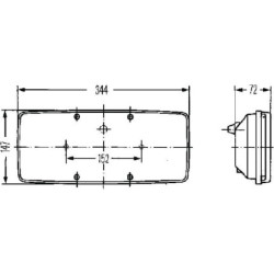 Lampa tylna zespolona 344x147mm, prawa