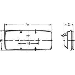 Lampa tylna zespolona 344x147mm, prawa