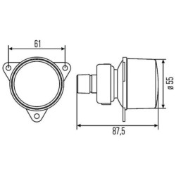 Lampa tylna okrągła, 12/24V, czerwona, przykręcana, Ø 55 mm Hella