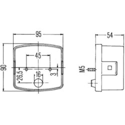 Lampa tylna zespolona 95x90mm, lewa