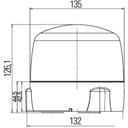 Lampa błyskowa LED, okrągła, 12/24V, żółta/pomarańczowa, na magnes, 135x126.1 mm, 8 szt. LED Hella