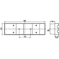 Lampa tylna zespolona 465x134mm, prawa