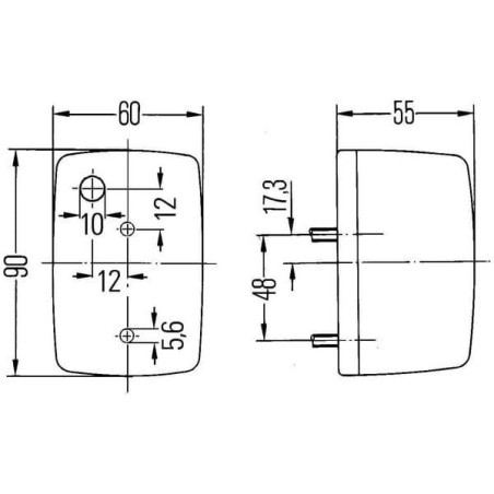 Lampa kierunkowskazu, RH 5W prostokątna 12V pomarańczowa przykręcana Hella