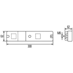 Lampa tylna zespolona 300x62mm, prawa/lewa