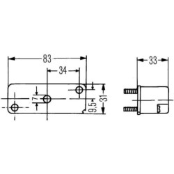 Lampa oświetlenia tablicy rejestracyjnej 5W prostokątna 12/24V biała przykręcana 83x33 mm płaskie przyłącze Hella