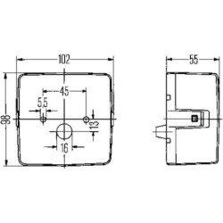 Lampa tylna zespolona 102x98mm, prawa/lewa