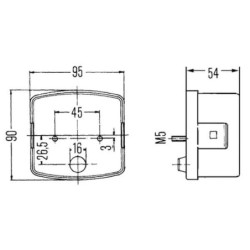 Lampa tylna zespolona 95x90mm, lewa