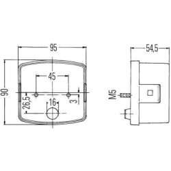 Lampa tylna zespolona 95x90mm, lewa