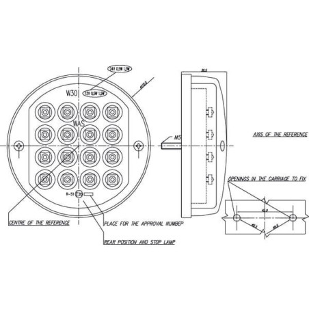 Lampa zespolona diodowa, 166, W30, 12 V