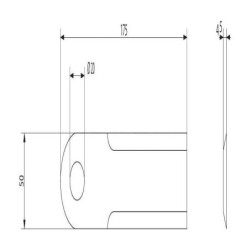 Nóż rozdrabniacza do słomy 175x50x4.5 mm Ø 20 mm