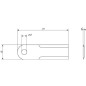 Nóż rozdrabniacza do słomy 173x50x4 mm Ø 18 mm