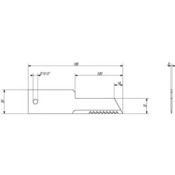 Nóż rozdrabniacza słomy, stały 198x50x3 mm Ø 13 mm