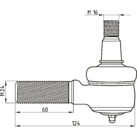 Przegub kosy, M16 x 1,5/ M24 x 2, pasuje do Bizon