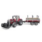 Bruder Ciągnik Massey Ferguson 7480 z ładowaczem czołowym i przyczepą do drewna U02046