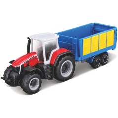 Ciągnik Massey Ferguson 8S.265 z przyczepą samozbierającą