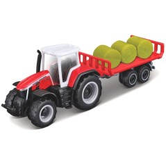 Ciągnik Massey Ferguson 8S.265 z przyczepą do bel