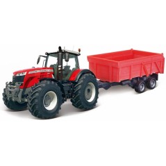 Ciągnik Massey Ferguson 8700 z przyczepą-wywrotką