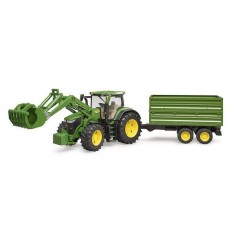 Bruder Ciągnik John Deere 7R 350 z ładowaczem czołowym i przyczepą U03155