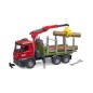 Bruder MB Arocs Timber truck with loading crane, grab, 3 trunks U03669