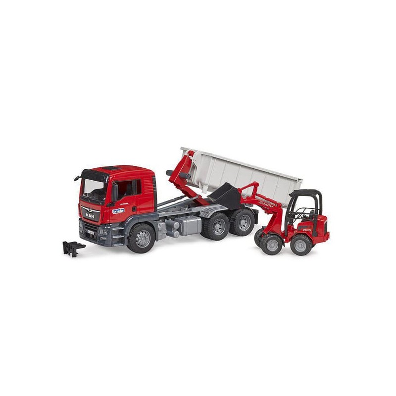 Bruder MAN TGS Truck with Roll-Off-Container and SchäfferCompact loader 2630 U03767