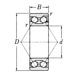 Łożysko kulkowe skośne 15x35x15.9 mm gopart