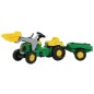 Traktor z napędem na pedały z ładowaczem i przyczepą John Deere, wiek 2.5 lat RollyKid Rolly Toys