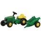 Traktor z napędem na pedały z przyczepą John Deere wiek od 2.5 lat RollyKid Rolly Toys