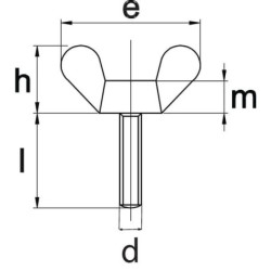 Śruba skrzydełkowa DIN316 M12x25 mm ocynk Kramp