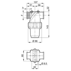 "Filtr siatkowy 1""F 32 M"
