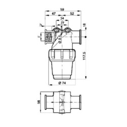 "Filtr siatkowy 3/4""F 32 M"