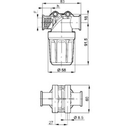 "Filtr ciśnieniowy 55L-1/2"""