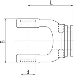 Widłak, na rurę profilowaną, na kołek sprężysty, 39.50 mm, W2400/P400/W400E Walterscheid