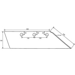 Lemiesz prawy SB56D 558x150 mm Lemken