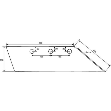 Lemiesz prawy SB56D 558x150 mm Lemken