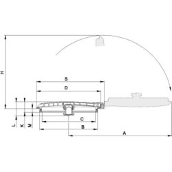 Pokrywa odchylana D 455 mm płaska z blokadą