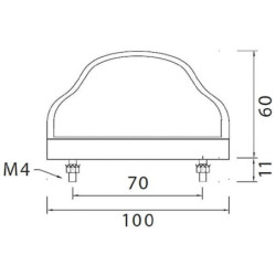 Lampa oświetlania tablicy rejestracyjnej, 5W prostokątna 12V przezroczysta przykręcana 100x57x60 mm Aspöck