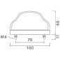 Lampa oświetlania tablicy rejestracyjnej, 5W prostokątna 12V przezroczysta przykręcana 100x57x60 mm Aspöck