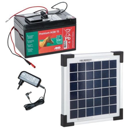 Elektryzator solarny 5W z mocowaniem, akumulator 15Ah AGM