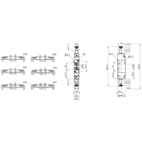 Zawór elektromagnetyczny 5/3-drożny