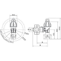 "Korpus dyszy z uchwytem 1/2"" 10mm"