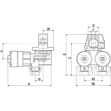 Korpus rozpylacza podwójny 25 mm Selejet