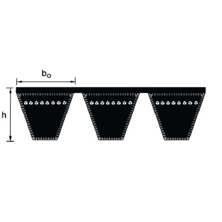 Pas klinowy zespolony Optibelt, 3 żebra 2800