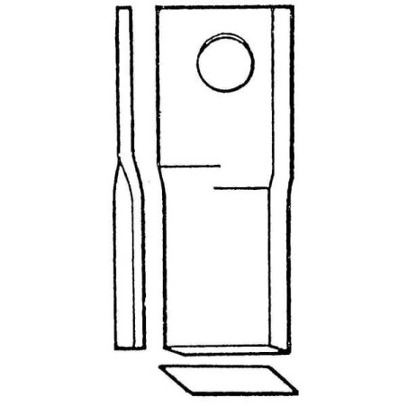 Nożyk kosiarki rotacyjnej lewy 120x48x4 mm otwór Ø 18.50 mm okrągły pasuje do Lely