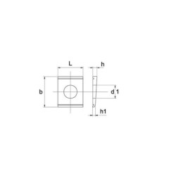 Podkładka kwadratowa klinowa M16x32x7.50 mm / 2.50 mm, stal ocynk DIN435 Kramp