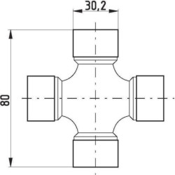 Krzyżak wału, Ø 30.2x80.0 mm, T50 Comer