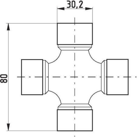 Krzyżak wału, Ø 30.2x80.0 mm, T50 Comer