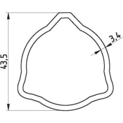 Rura profilowana zewnętrzna trójkątna T40 Ø wew. 36.7 Ø zew. 43.5x3.4 mm L=0.565 m Comer