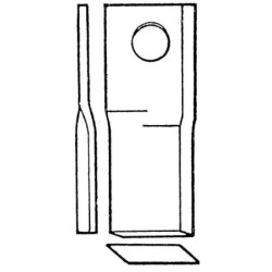 Nożyk kosiarki rotacyjnej lewy 100x48x4 mm otwór Ø 21 mm okrągły pasuje do Pöttinger 25 szt.