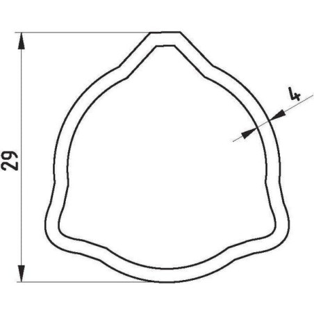 Rura profilowana wewnętrzna trójkątna T20 Ø wew. 21 Ø zew. 29x4 mm L=0.4 m Comer